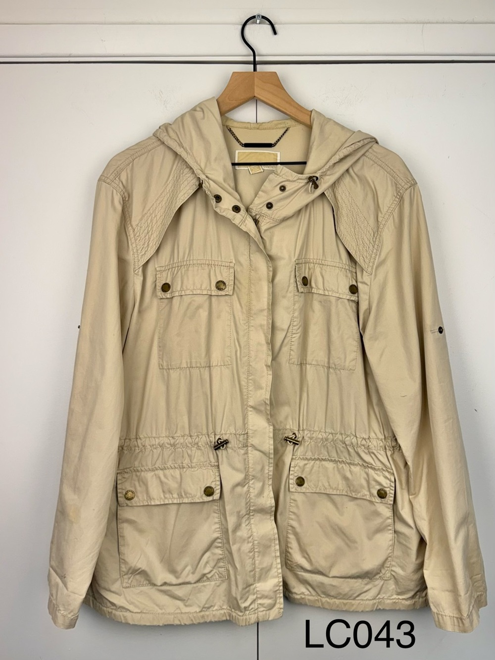 MICHAEL Michael Kors Beige Hooded Utility Anorak Jacket XL